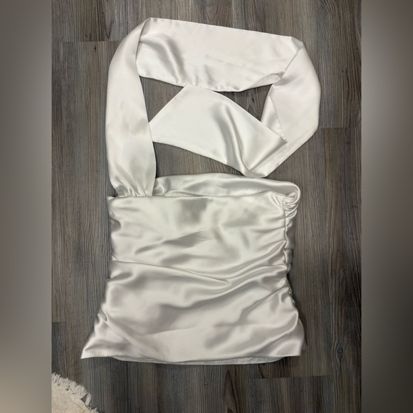 Draped Satin Scarf Top - Picture 5 of 6